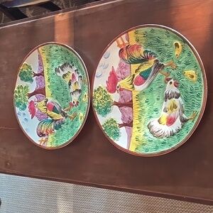 1950's Hand Painted Wall Plates Imported From Italy